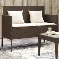 Panca da Giardino con Cuscini Marrone in Polyrattancod mxl 92171