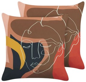 Set di 2 cuscini tessuto multicolore 45 x 45 cm HYACINTH Beliani