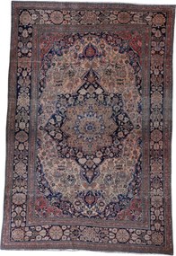 Kashan Tappeto 350x230 (Iran) Annodato A Mano