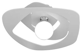 Plafoniera Moderna Warped Metallo Bianco 1 Luce E27 D.50Cm