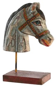Statua Decorativa DKD Home Decor Cavallo Ferro Legno di mango (24 x 12 x 35 cm)