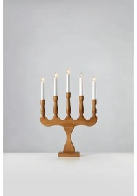 Markslöjd 706279 - Candelabro natalizio SVANEHOLM 5xE10/3W/230V pino/beige