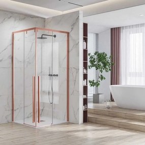 Kamalu - box doccia 70x90 colore oro rosa doppio scorrevole vetro 8mm | ksa1000rg