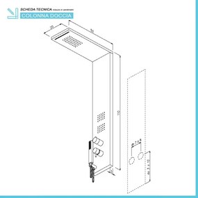 Colonna doccia multifunzione cromo lucido con 4 getti in acciaio inox