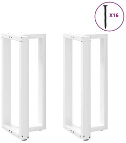 Gambe Tavolo Bar A Forma T 2 Pz Bianco 40x35x(90-91) Cm Acciaio /