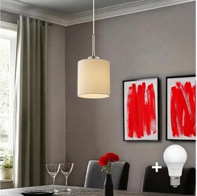 Eglo - Lampadario LED a sospensione con cavo TUNJA 1xE27/60W/230V colore crema