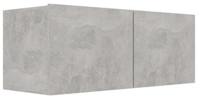 Set di mobili porta tv 4 pz grigio cemento in legno multistrato