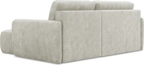 Divano angolare color crema allungabile/con contenitore (con penisola a destra/con chaise lounge) con rivestimento in ciniglia Lilo – Makamii