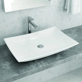 Lavabo appoggio rettangolare 60cm Ceramica Litos-0008 - KAMALU