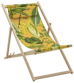 Madison Sedia da Spiaggia in Legno La Grave 55x90x87 cm Gialla