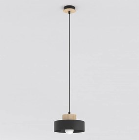 Lampada a Sospensione KIVI 1S E27 in Acciaio e Legno