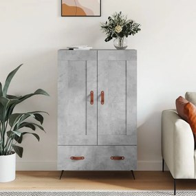 Credenza Grigio Cemento 69,5x31x115 Cm İn Legno Multistrato /