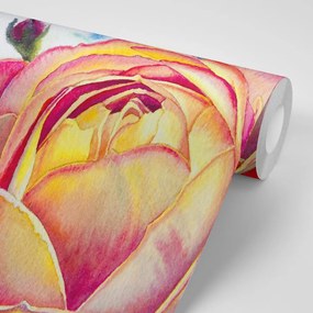 Carta da parati autoadesiva – Rose disegnate