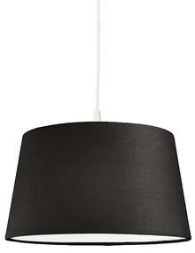 Lampada a sospensione moderna bianca con paralume nero 45 cm - Pendant