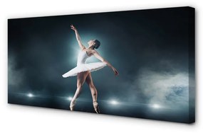 Quadro su tela Donna di balletto di abito bianco 100x50 cm