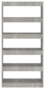 Libreria/divisorio grigio cemento 80x30x166 cm in truciolato