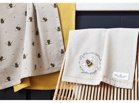 Set di 3 asciugamani da cucina in cotone beige e giallo Bumble Bees Bumblebees - Cooksmart ®