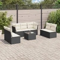 Set Divani da Giardino con Cuscini 8 pz Nero in Polyrattan 3217416