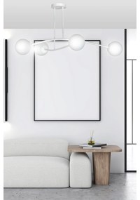 Plafoniera Contemporaneo Krishna Acciaio Bianco 6 Luci E14 Ip20
