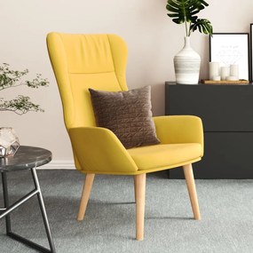 Poltrona Relax Giallo Senape İn Tessuto /