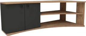 Mobile TV Ad Angolo Design Curvo Con 2 Ante Doris Rovere E Antracite