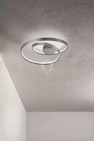 Plafoniera in metallo grigio spazzolato ritmo led 55w cct 3000k 400...