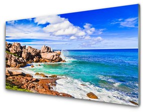 Pannello paraschizzi cucina Spiaggia Rocce Paesaggio Del Mare 100x50 cm