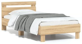 Giroletto Senza Materasso Con Testiera Rovere Sonoma 75x190 Cm /