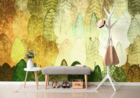 Carta da parati – Alberi asimmetrici verdi