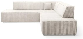 Divano letto angolare con contenitore a L TERAMO, lato destro, beige