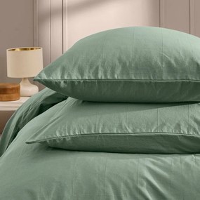 Set copripiumino e federa verde per letto matrimoniale ed esteso 240x220 cm Linella – douceur d'intérieur