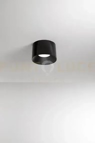 Plafoniera in metallo nero lucido hole led 24w cct 2700k 3000k 4000...