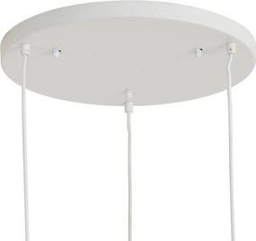 Lampada a sospensione Japandi bianca con paralumi organici 3 luci - Moonstone