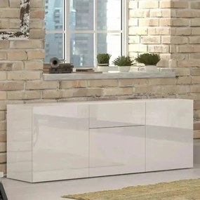 Credenza Metis 3 Ante + 1 Cassetto - Bianco Lucido (170 cm)