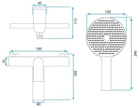 REA-B2707 - Set per vasca AVALON in oro spazzolato