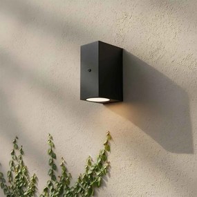 Applique Rettangolare 2xGU10 con Sensore Crepuscolare IP65 - Nera