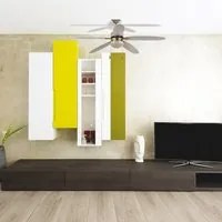 Ventilatore da Soffitto 5 Pale e Lampada E27 in MDF 130 cm 3 Velocit Kooper Marrone