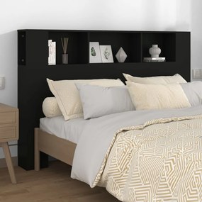 Testiera Con Scomparti Nera 160x18,5x104,5 Cm /