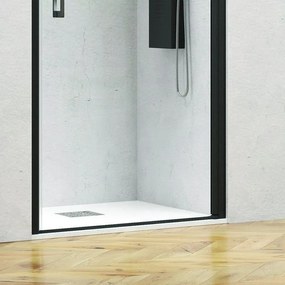 Kamalu - box doccia un'anta 70cm con profili neri nico-c3000