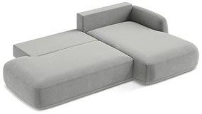 Divano angolare grigio chiaro allungabile (con penisola a destra/con chaise lounge) Hale – Makamii