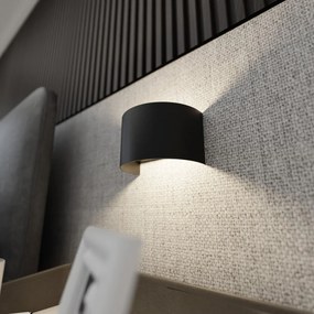 Applique Moderna 1 Luce Fold Fascia In Acciaio Nero