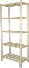 Scaffale 5 ripiani a doghe 75x40x170 cm in Legno di Pino Naturale...