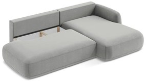 Divano angolare grigio chiaro allungabile (con penisola a destra/con chaise lounge) Hale – Makamii