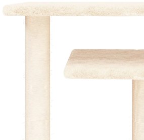 Pali tiragraffi per gatti con piattaforme crema 62,5 cm