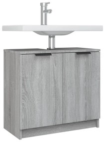 Mobile Bagno Grigio Sonoma 64,5x33,5x59 cm in Legno Multistrato