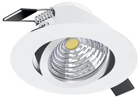 Faretto Ad Incasso Moderno Saliceto In Alluminio Bianco Led Integrato 6W 2700K