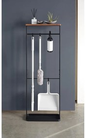 Portaombrelli nero con ripiano in legno Yamazaki Tower - YAMAZAKI