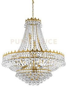 Lampadario versailles 13lt - metallo dorato e cristallo