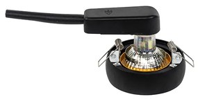 Set di 6 faretti da incasso di design neri con interno dorato - Mooning