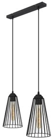 Lampadario a sospensione con filo TORRI 2xE27/15W/230V nero